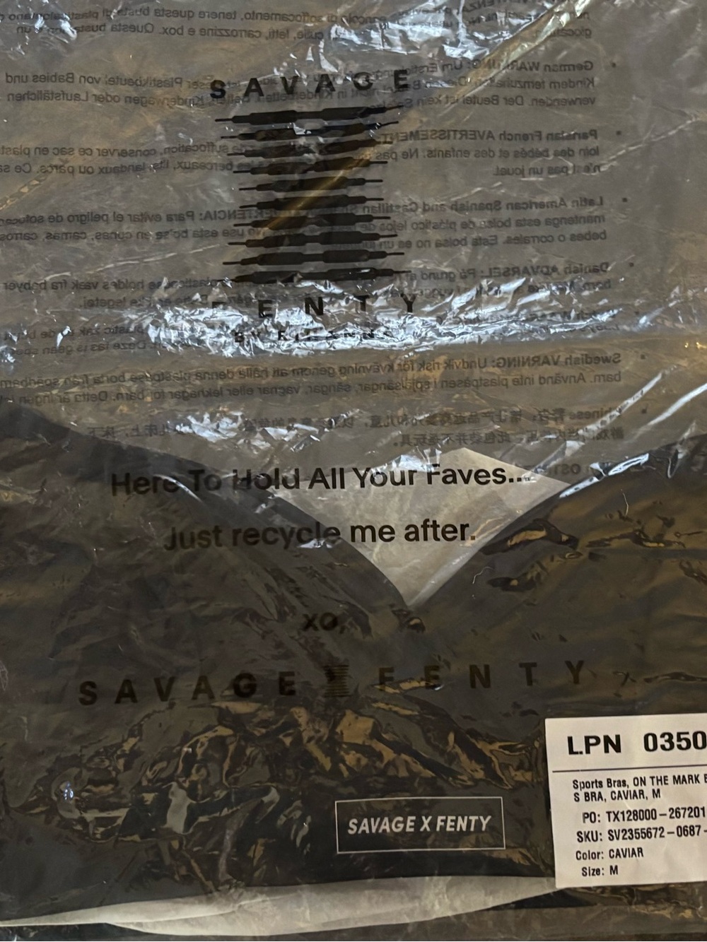 Savage X Fenty Caviar Black Sports Bra